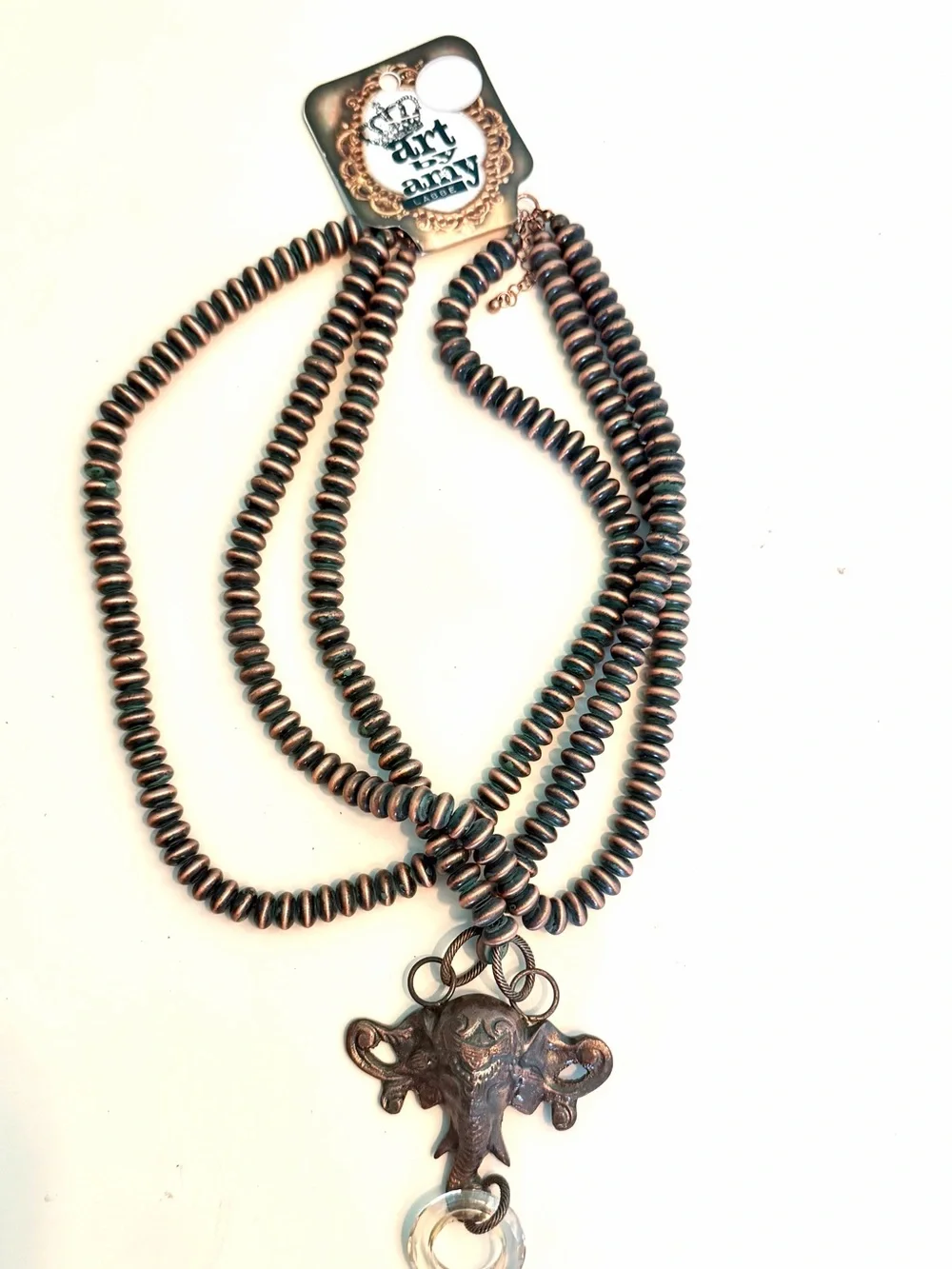 Art & Amy Copper-Tone Elephant Pendant Layered Necklace